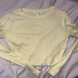 Yellow womens crop top